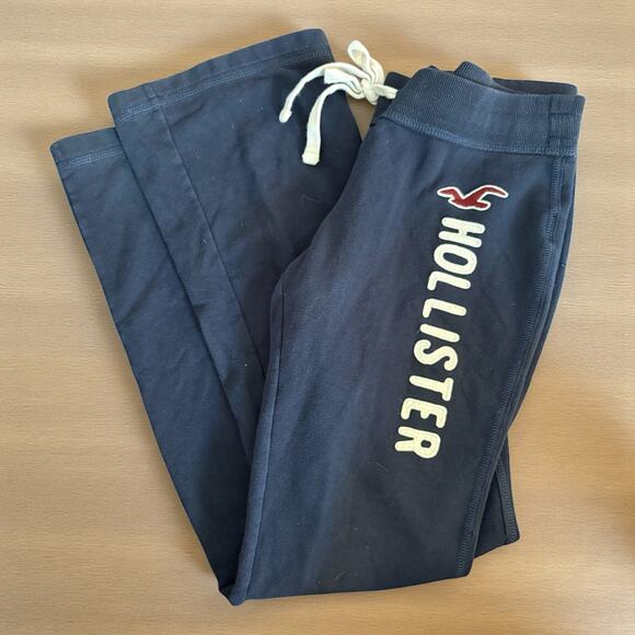 Vintage Y2K HOLLISTER Sweatpants Tie Front Blue Medium - Picture 1 of 5